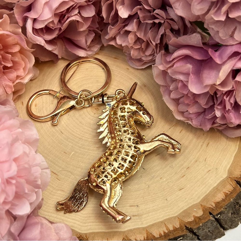 Magical Pink Crystal Unicorn Keychain Charm - Picture 12 of 16